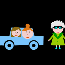 An illustration of Grandma is a new feature in the task: "We are going to Grandma's today!" The new picture appear when we can hear: "Grandma, we are coming!"