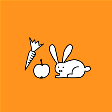 EDA PLAY: Coloring page with rabbit, carrot and apple.