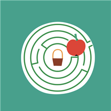 EDA PLAY: Find a path in the maze where you can put the apple in the basket.