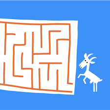 EDA PLAY: The goat wants to go to his friend. Find the way in the maze. 