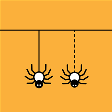 Halloween pumpkin and spiders: Download the worksheet for free.