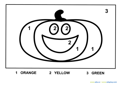 NEW coloring sheet:  Halloween: EDA PLAY - color by numbers - pumpkin 