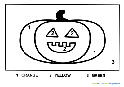 NEW coloring sheet:  Halloween: EDA PLAY - color by numbers - pumpkin 