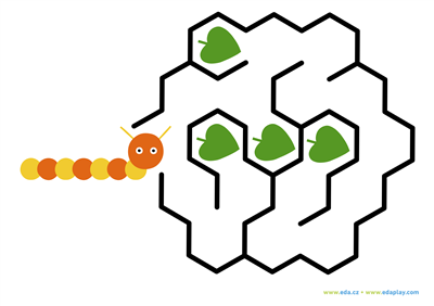 EDA PLAY: LET'S SOLVE THE MAZE: THE CATERPILLAR  WANTS TO EAT THE LEAVES