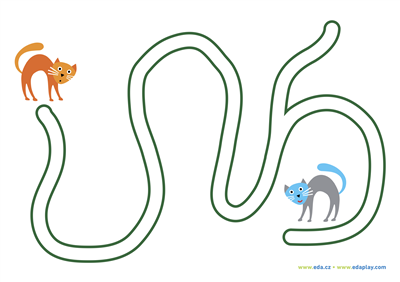 EDA PLAY - LET'S SOLVE THE MAZE: TWO CATS, WHITE background