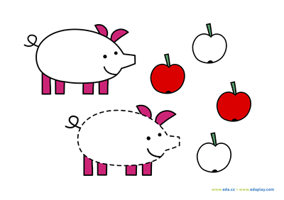 EDA PLAY - TRACE THE SHAPE - PIGGIES AND APPLES