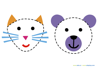 EDA PLAY - TRACING LINES: FACES - CAT AND TEDDY BEAR