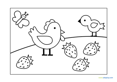 EDA PLAY: COLORING SHEET - HEN AND CHICK