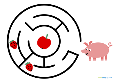 EDA PLAY - LET'S SOLVE THE MAZE: PIGGY, STRAWBERRIES AND APPLE