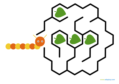 EDA PLAY: LET'S SOLVE THE MAZE: THE CATERPILLAR  WANTS TO EAT THE LEAVES